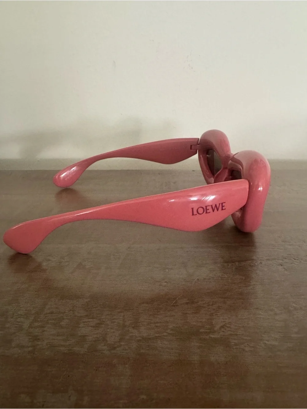 Loewe Pink Sculptural Oval Sunglasses with Dark Lenses